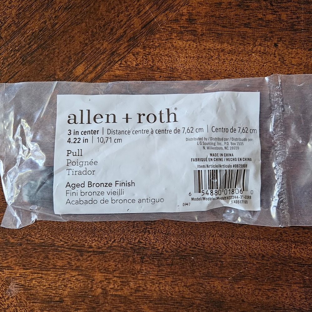 Lot Of 10 Allen + Roth Aged Bronze Cabinet Handle Pull, 3 Inch Centers EX0517169 - Picture 3 of 4